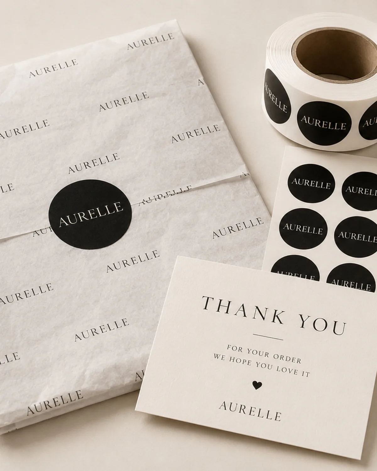 Labels cards and decorative paper packaging accessories
