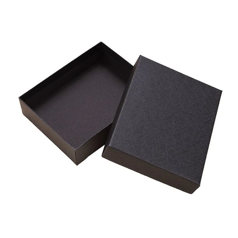 Black lid-and-base rigid box visual reference