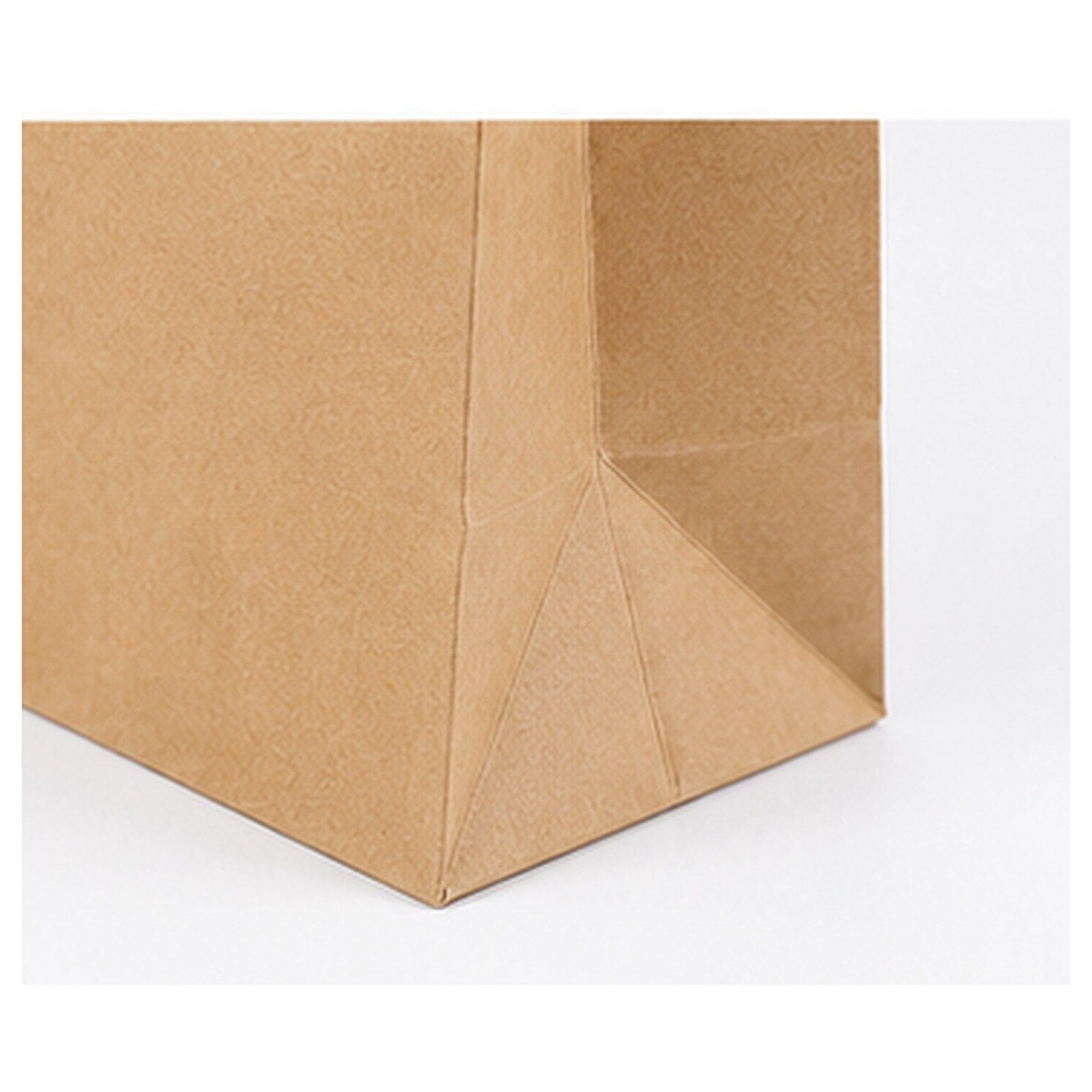 Kraft paper bag side gusset detail for custom paper bag sizing
