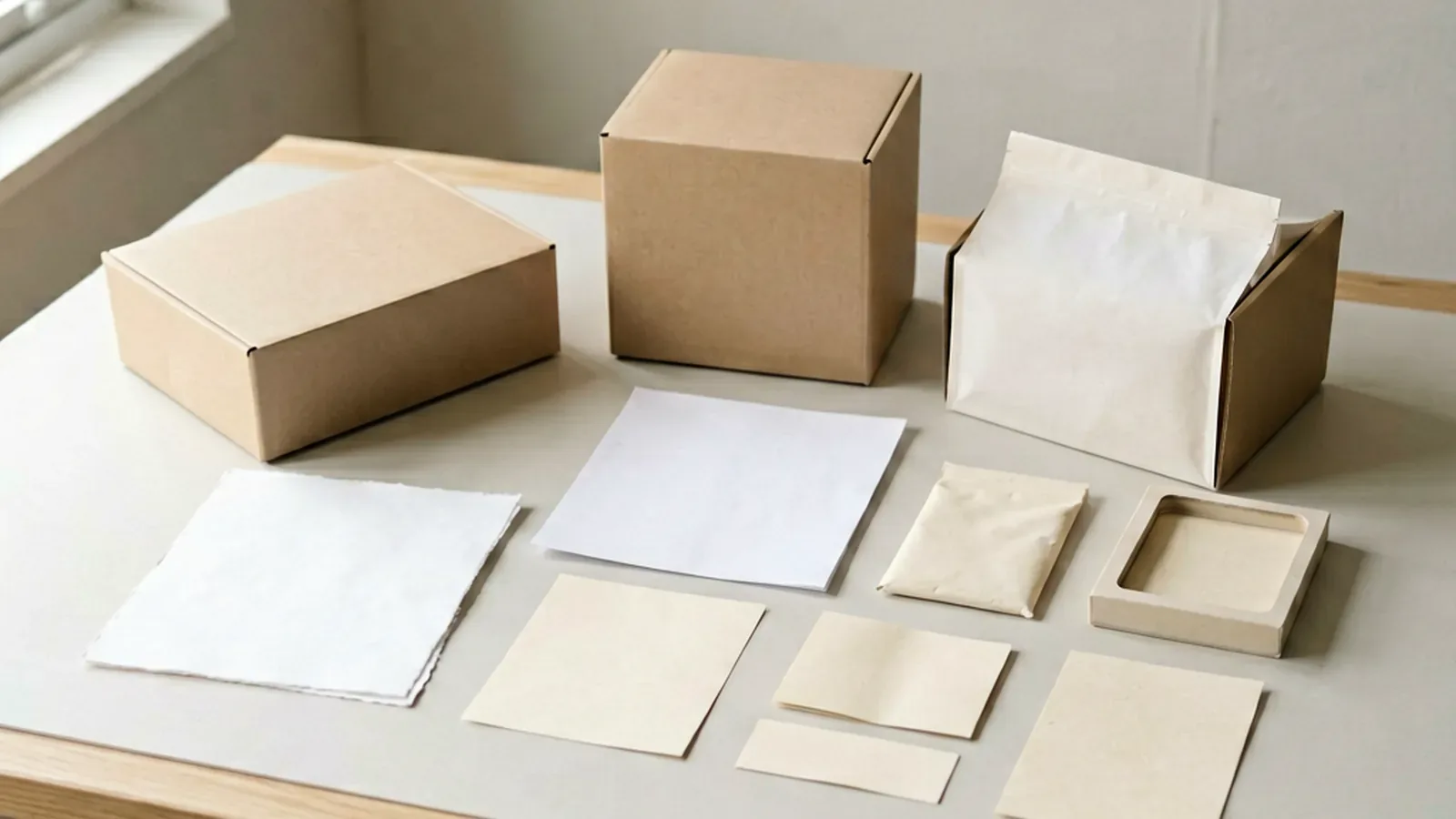 Paperboard material stock reviewed for cosmetics packaging supplier capability