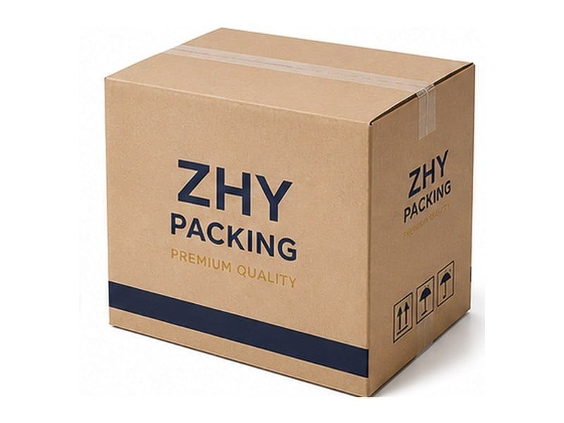 Corrugated shipping box with logo
